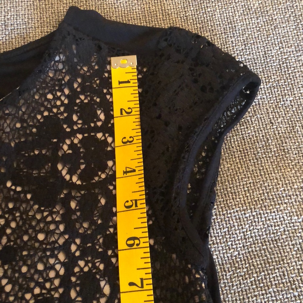 THE LIMITED NWOT BLACK CROCHET CAP SS SHIRT XS - Picture 10 of 14